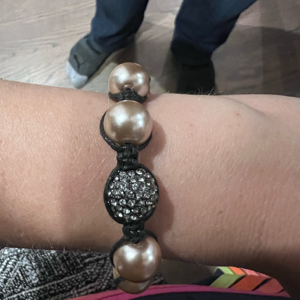 Mother of pearl and crystal bracelet